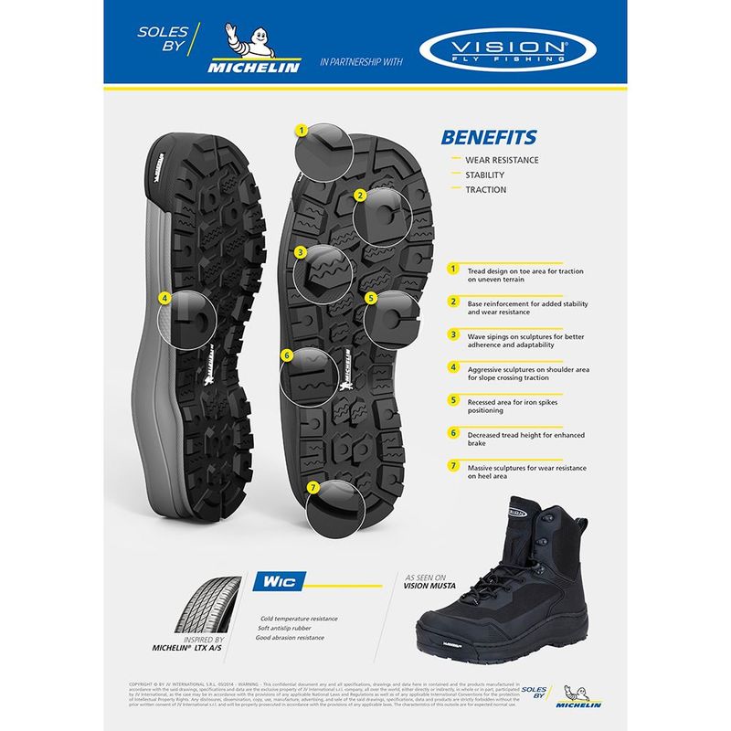 Vision Musta Michelin wading shoe - rubber sole