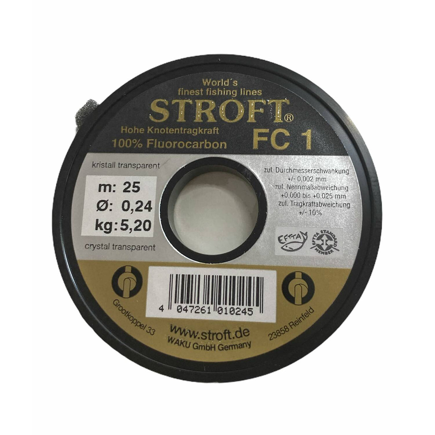 Stroft FC 1 Fluorocarbon Tippet 25 m Spule