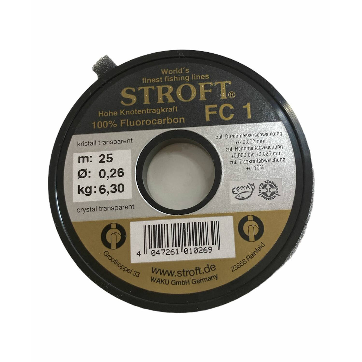 Stroft FC 1 Fluorocarbon Tippet 25m spool